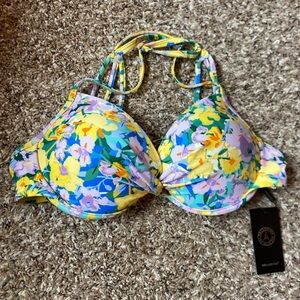 Relleciga Bikini Top Floral Large Strappy NWT Push Up